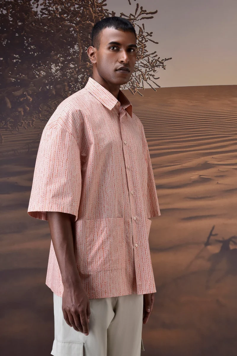 Genes Lecoanet Hemant  Beige DotÂ Pattern Shirt for Men | Best Price UAE